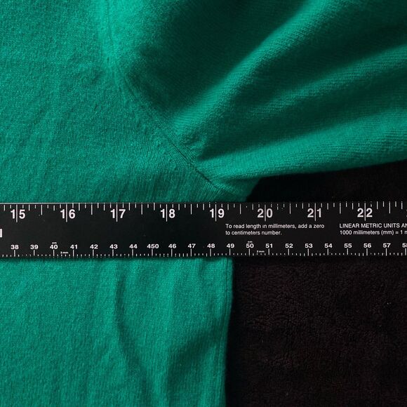 J.Crew Teddie Emerald Green Long Sleeve Merino Wool Cotton Blend Crewneck L - Picture 3 of 6